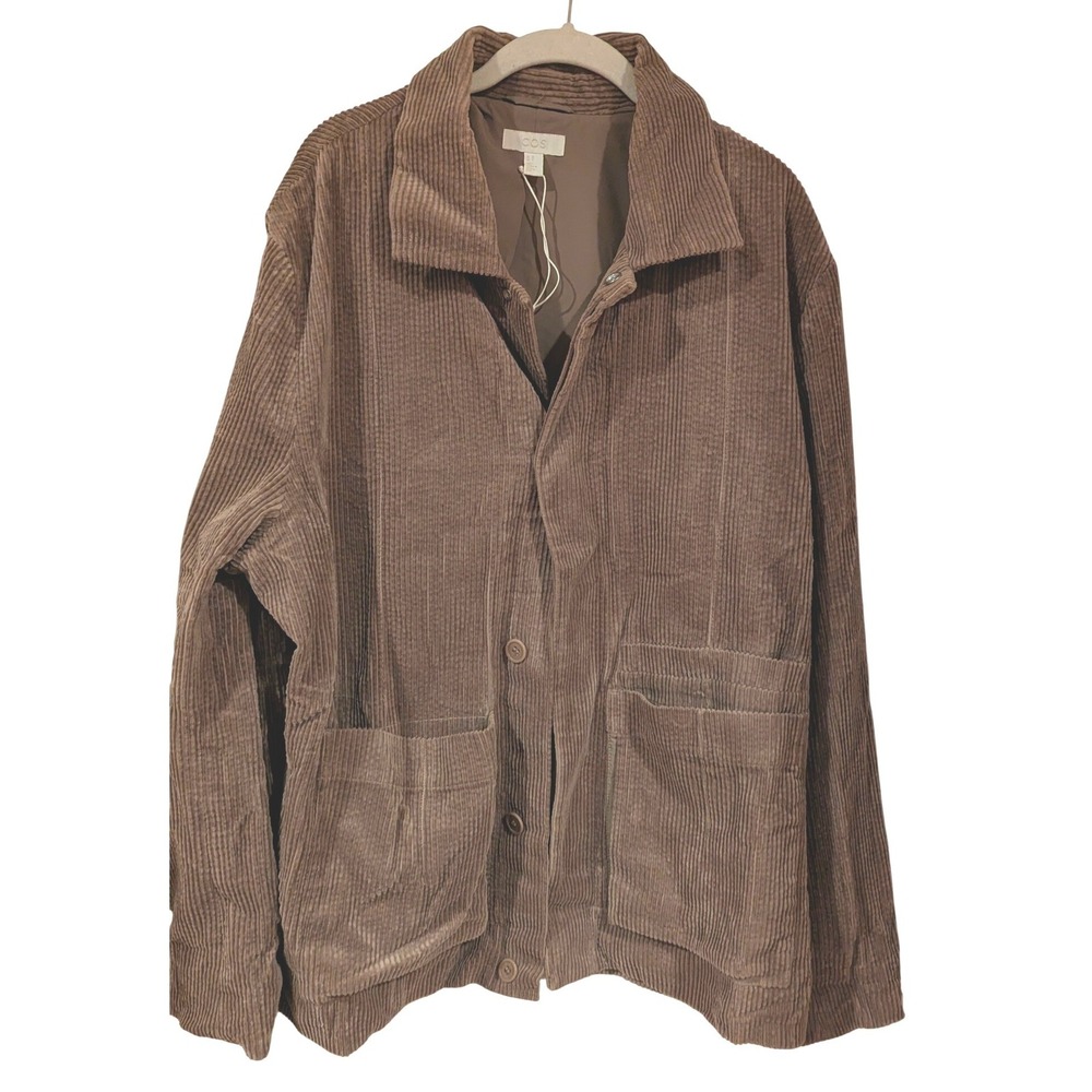 COS Corduroy Jacket M Brown Wide Wale Cotton Lined Chore Coat Workwear Relaxed